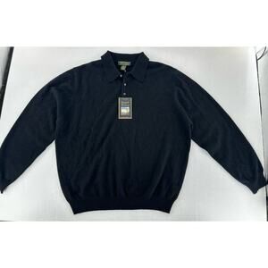 Daniel Bishop 2 Ply Cashmere Sweater Mens Sz XXL *Needs Repair* Has Holes Black​